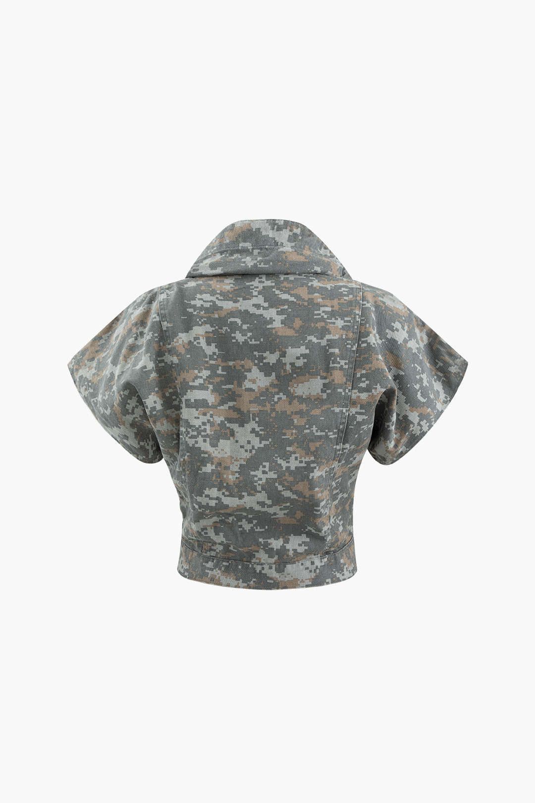 Camo Print Cap Sleeve Shirt And Slit Mini Skirt Set sold by Micas product image thumbnail 4