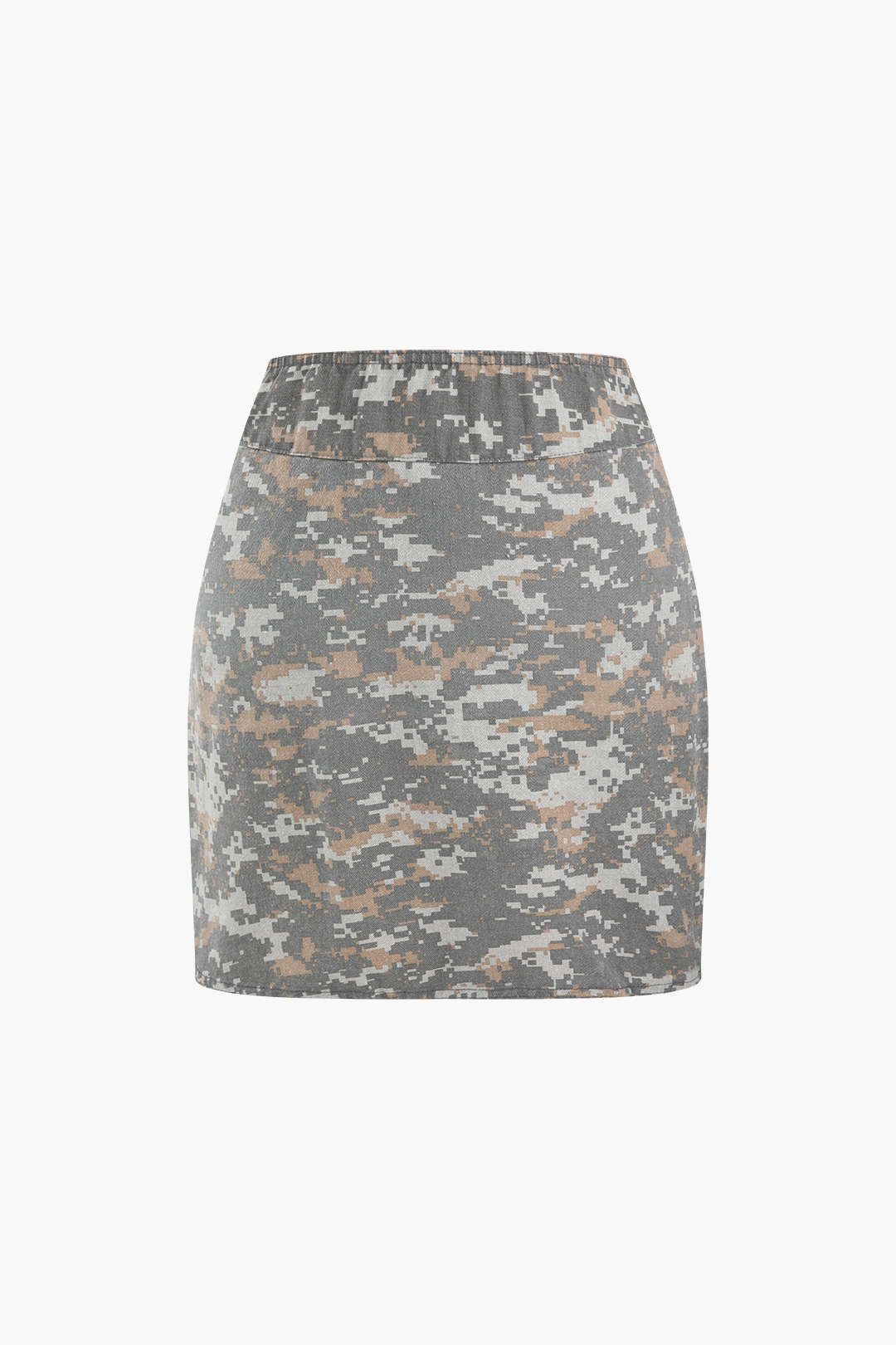 Camo Print Cap Sleeve Shirt And Slit Mini Skirt Set sold by Micas product image thumbnail 5
