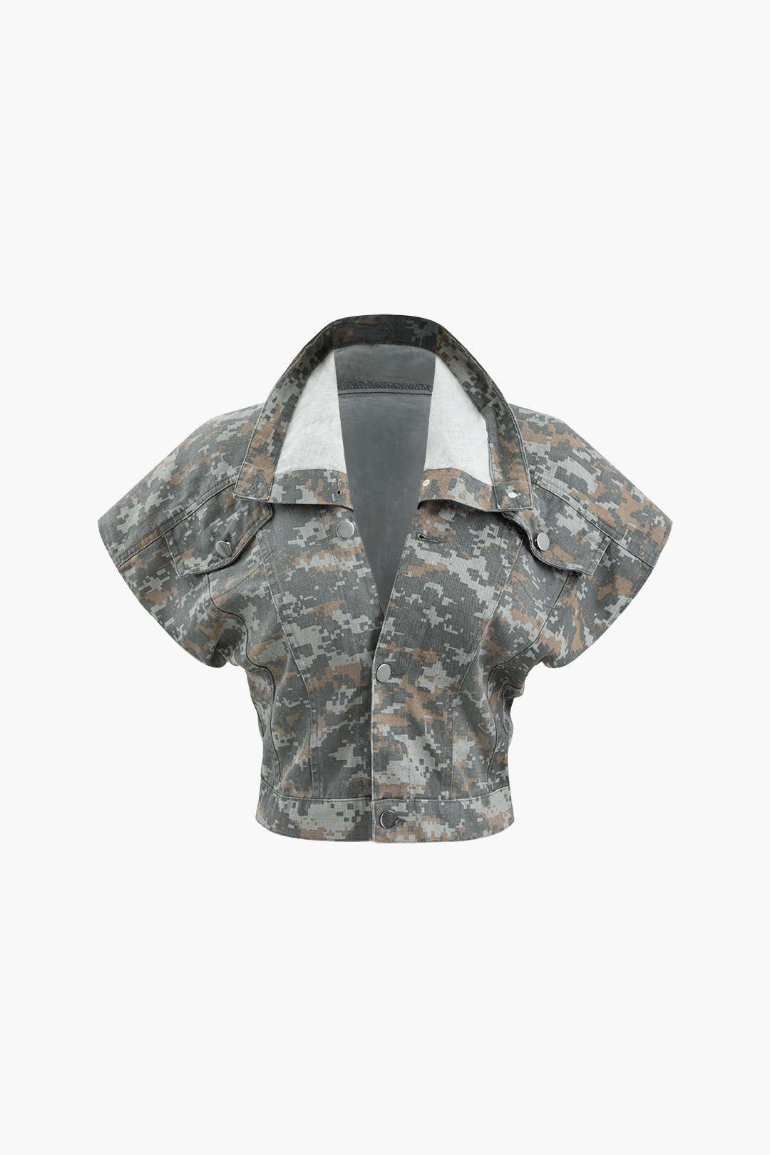 Camo Print Cap Sleeve Shirt And Slit Mini Skirt Set sold by Micas product image thumbnail 2