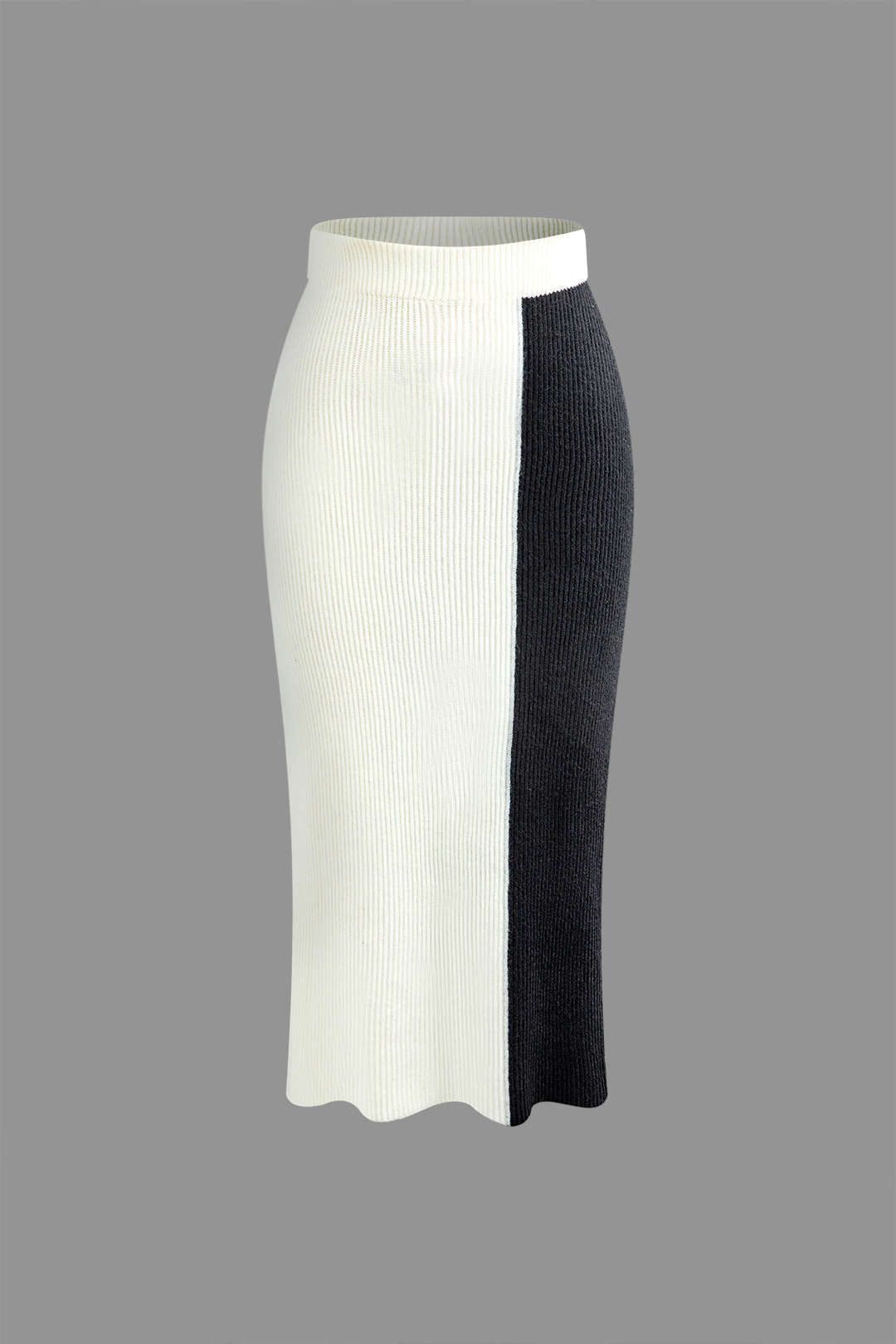 Contrast Turtleneck Sweater And Midi Skirt Set sold by Micas product image thumbnail 4