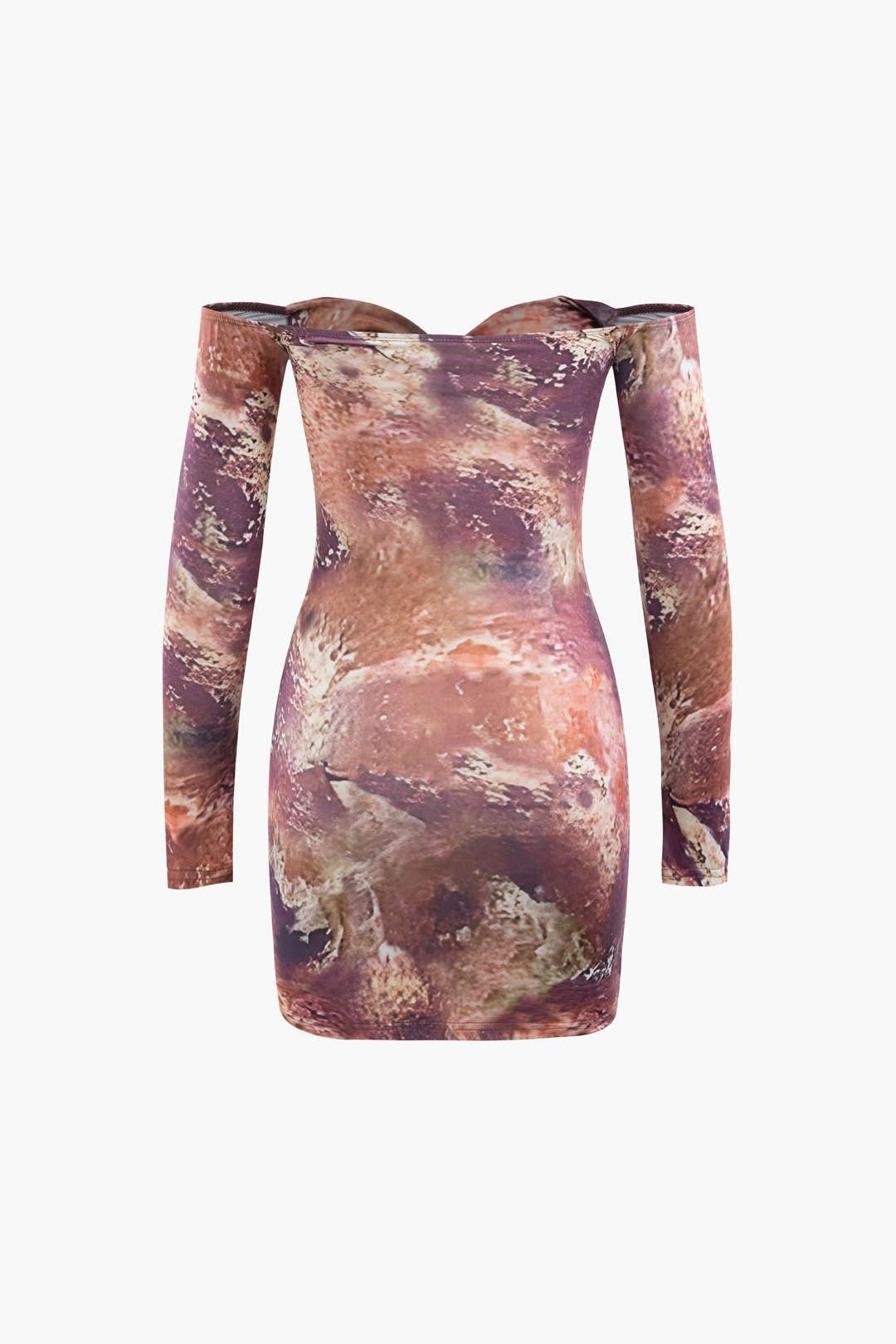 Abstract Print Off-Shoulder Twist Cut Out Mini Dress sold by Micas product image thumbnail 2