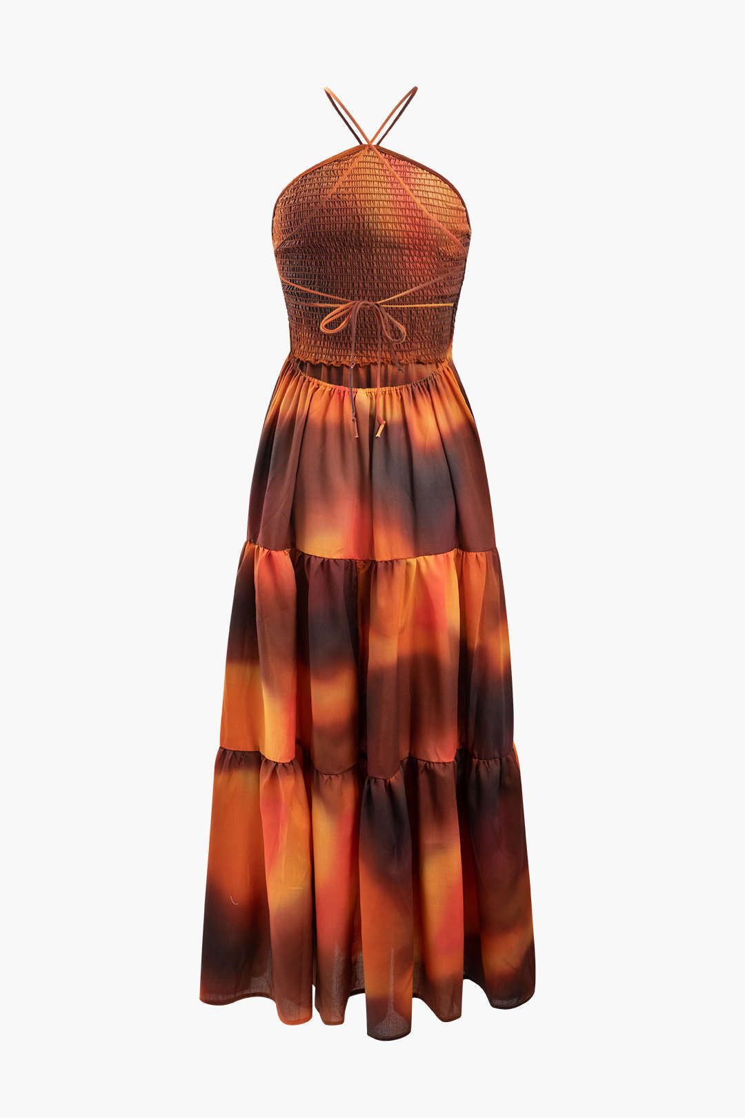 Ombre Cross Tie Back Tiered Maxi Dress sold by Micas product image thumbnail 2