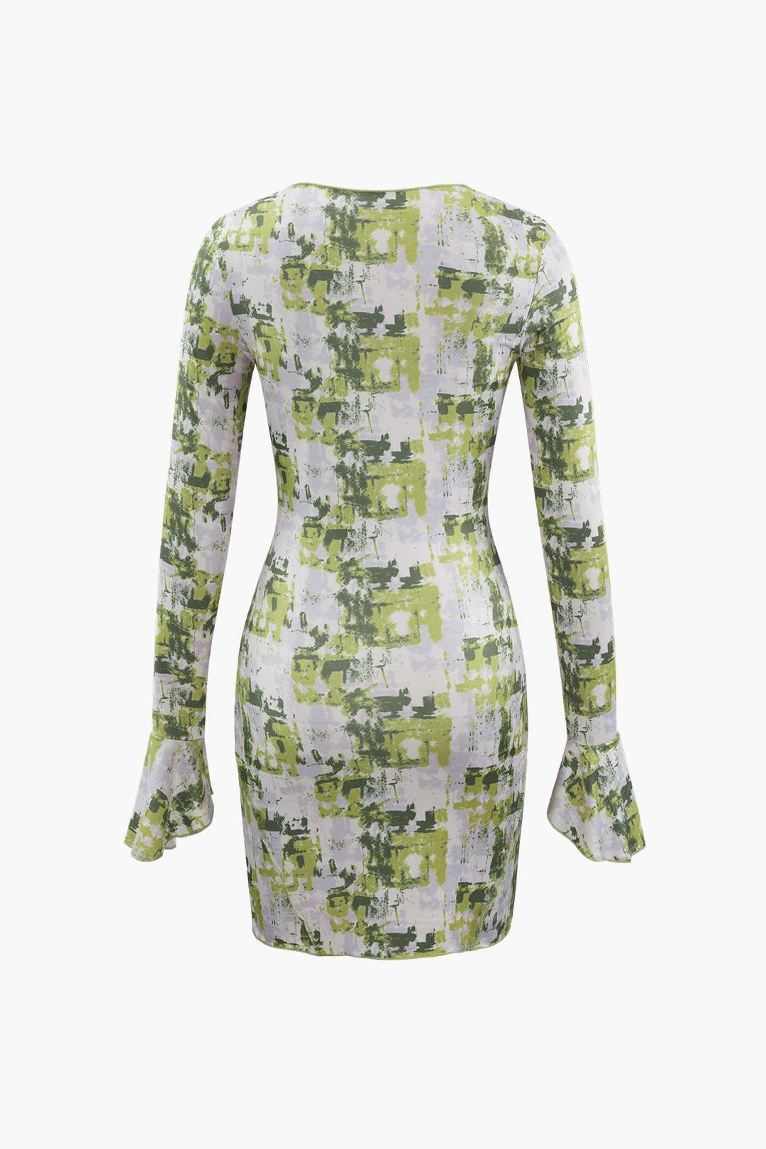 Abstract Print Deep V-neck Mini Dress sold by Micas product image thumbnail 2