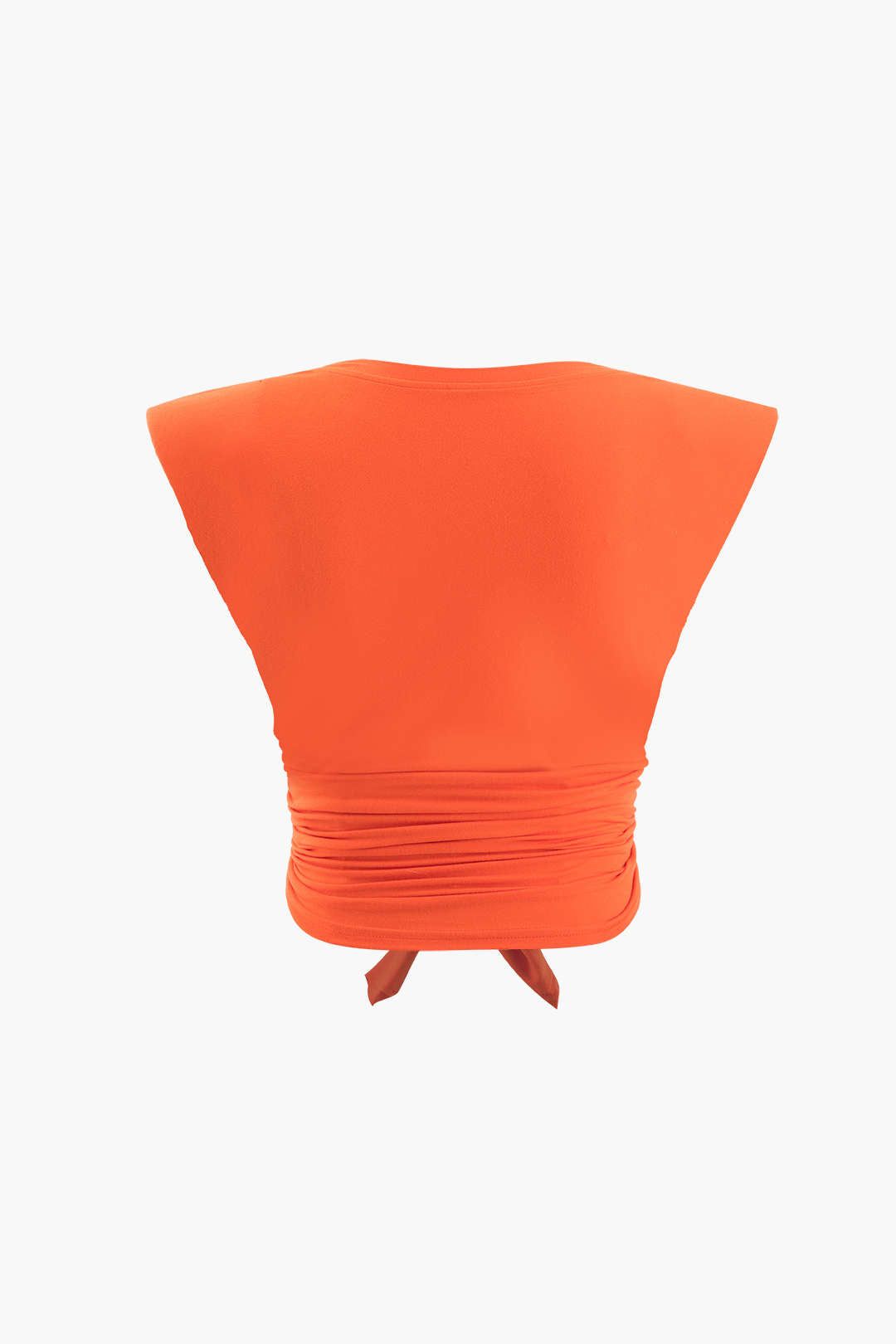 Padded-Shoulder Knot Front Crop T-Shirt sold by Micas product image thumbnail 2