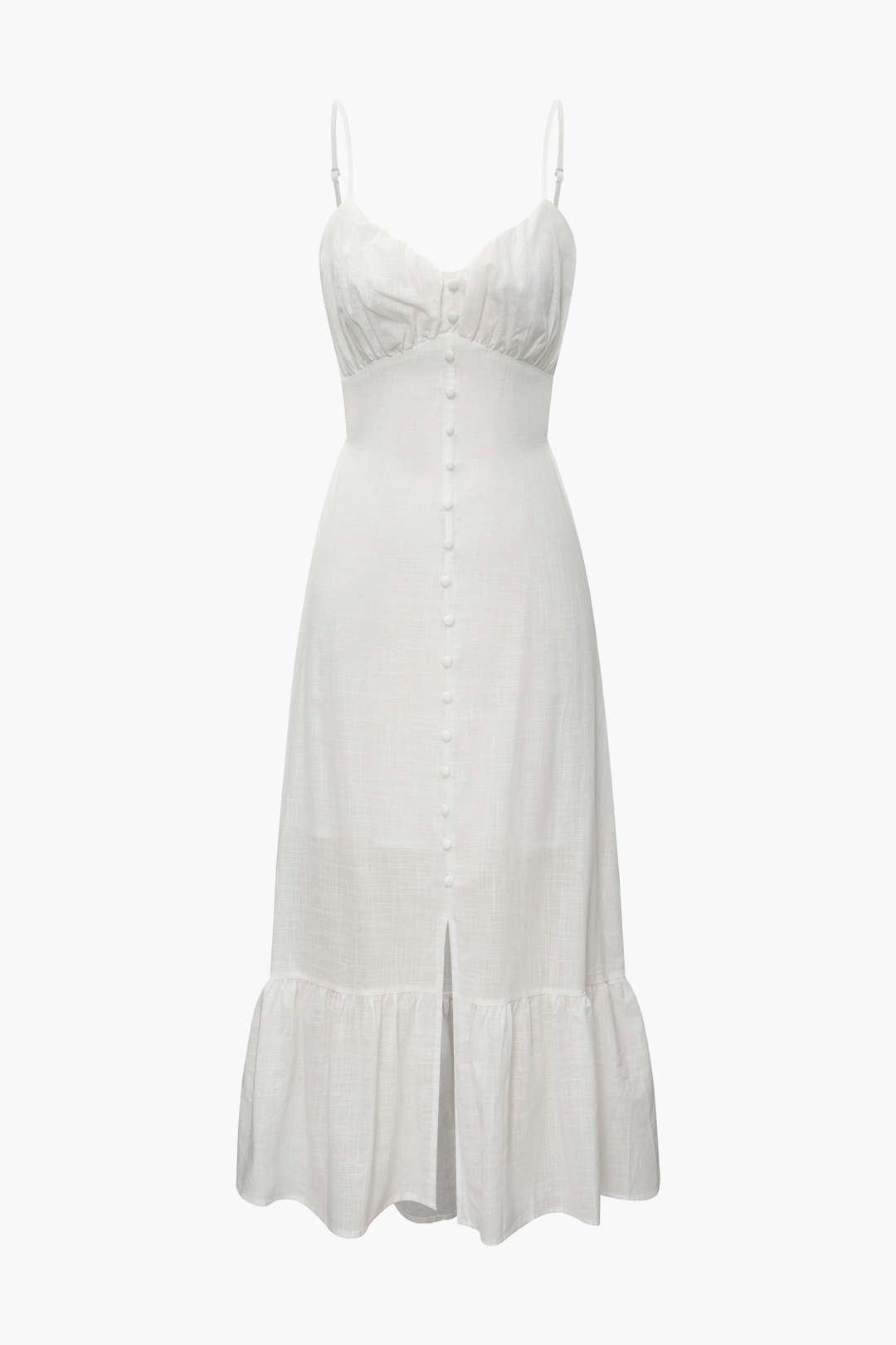 V-neck Ruffle Hem Slit Maxi Dress sold by Micas