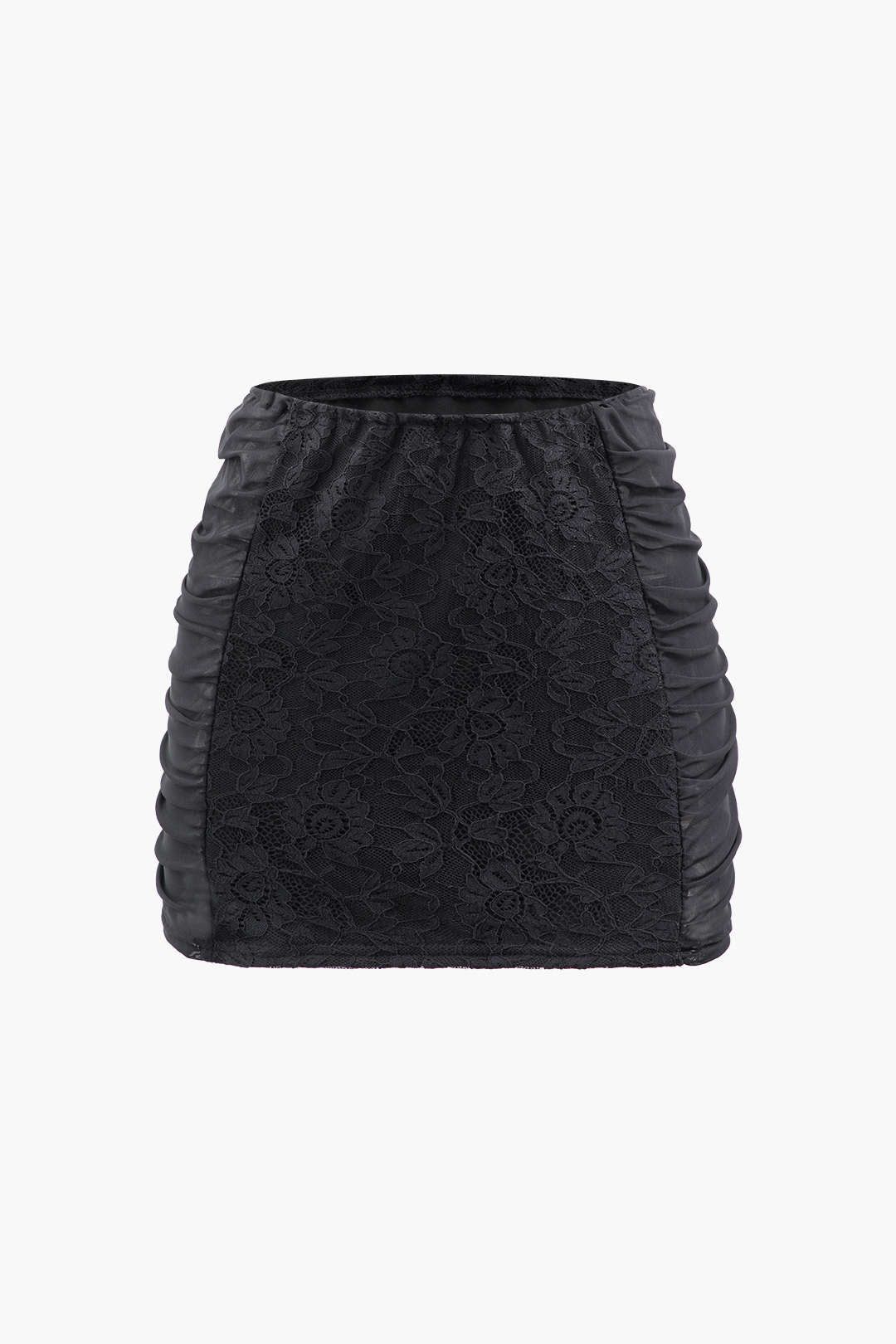 Lace V-neck Corset Top And Ruched Bodycon Mini Skirt Set sold by Micas product image thumbnail 3