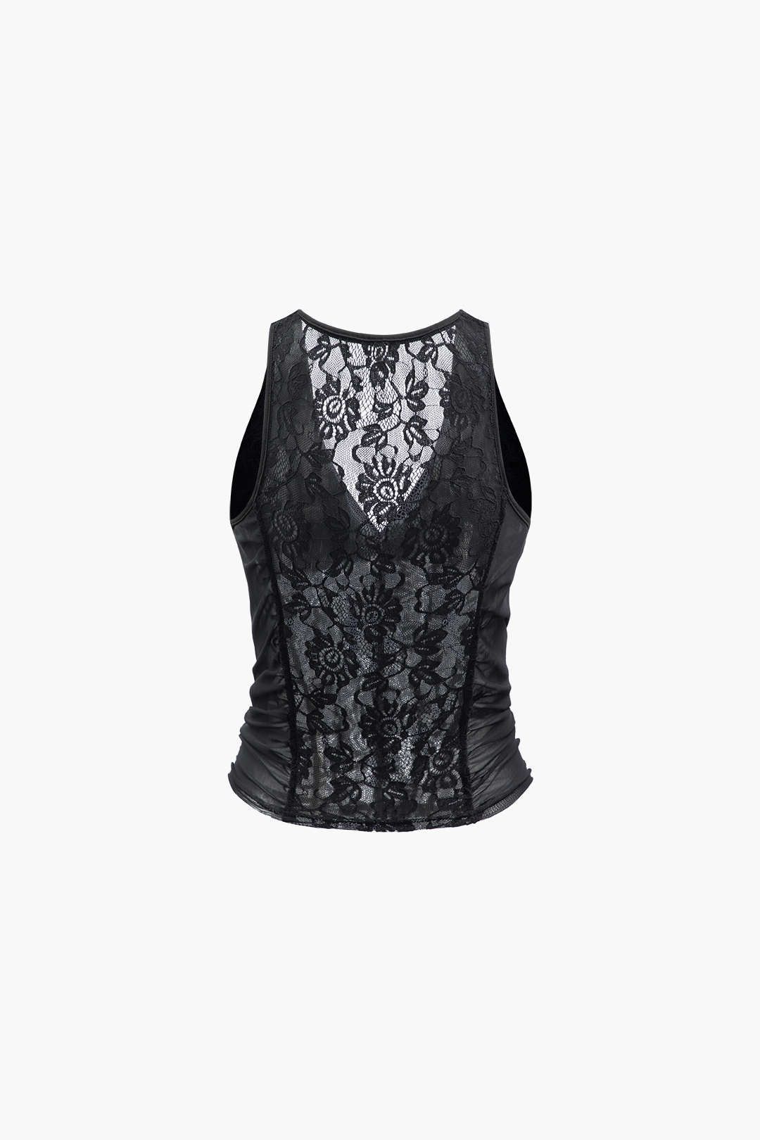 Lace V-neck Corset Top And Ruched Bodycon Mini Skirt Set sold by Micas product image thumbnail 4