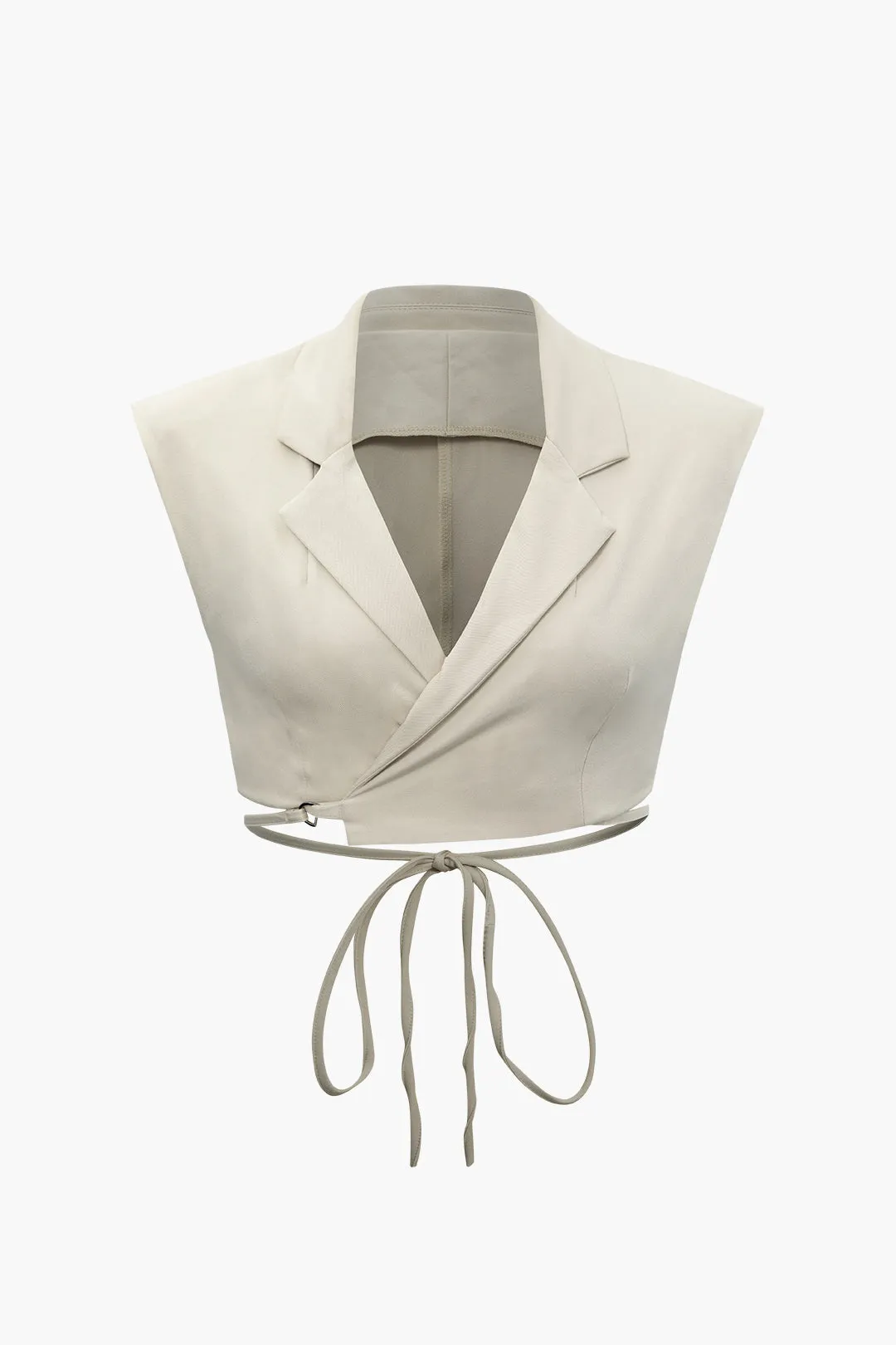 Plus Size Solid Tie Front Top And Trouser Set sold by Micas product image thumbnail 2