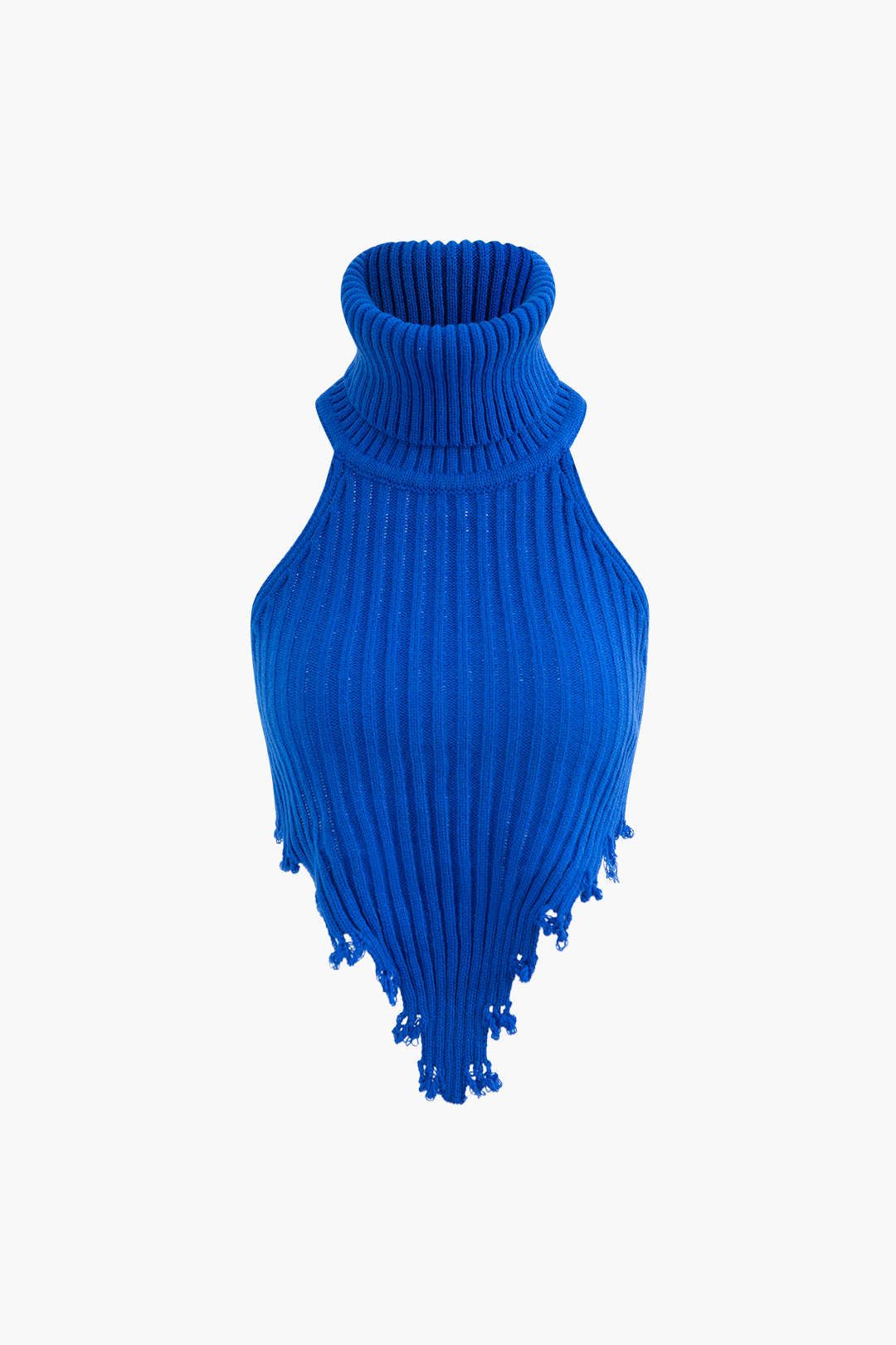 Rib Knit Turtleneck Asymmetric Backless Top With Sleeves And Mini Skirt Set sold by Micas product image thumbnail 2