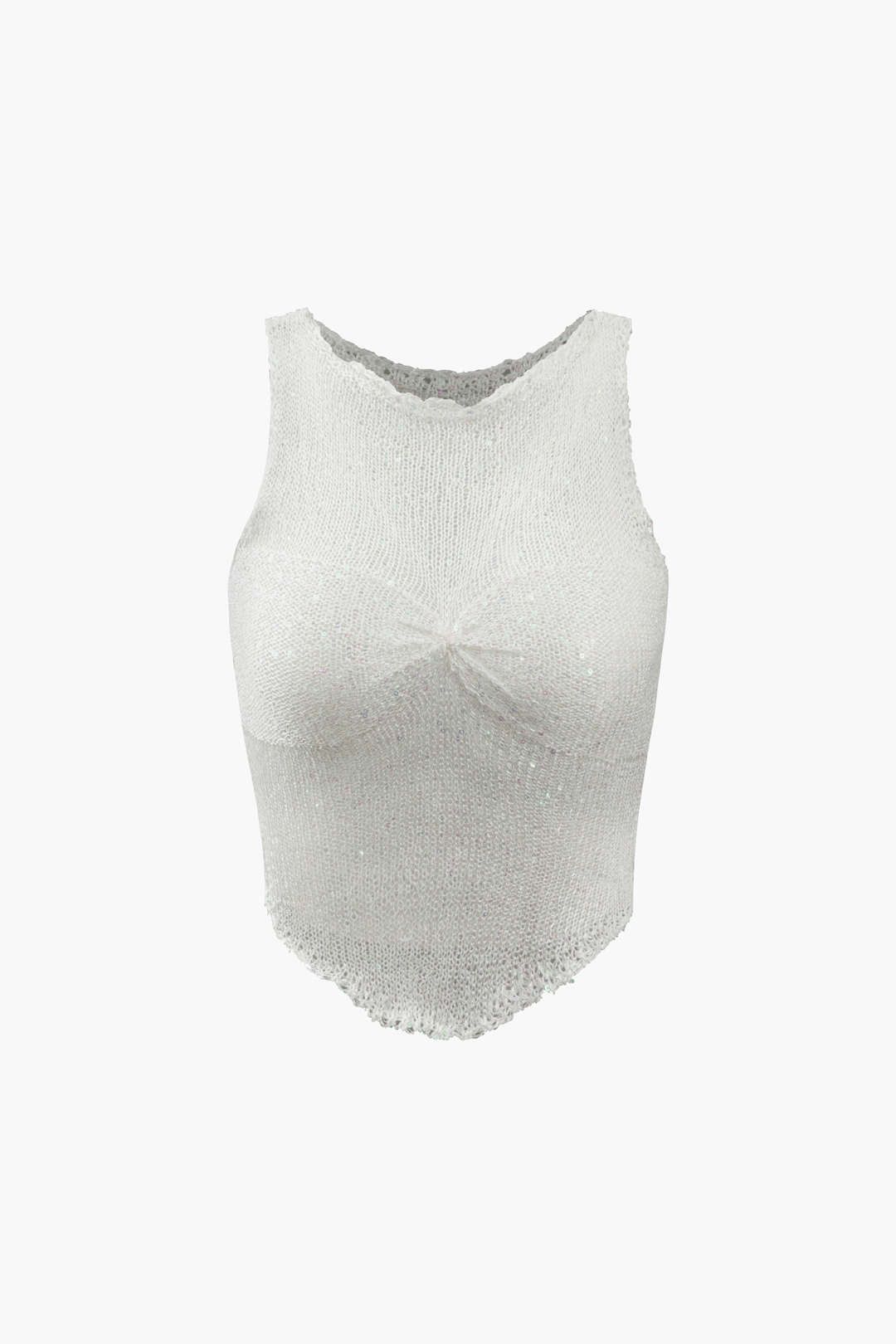 Sequin Embellished Sheer Knit Tank Top sold by Micas