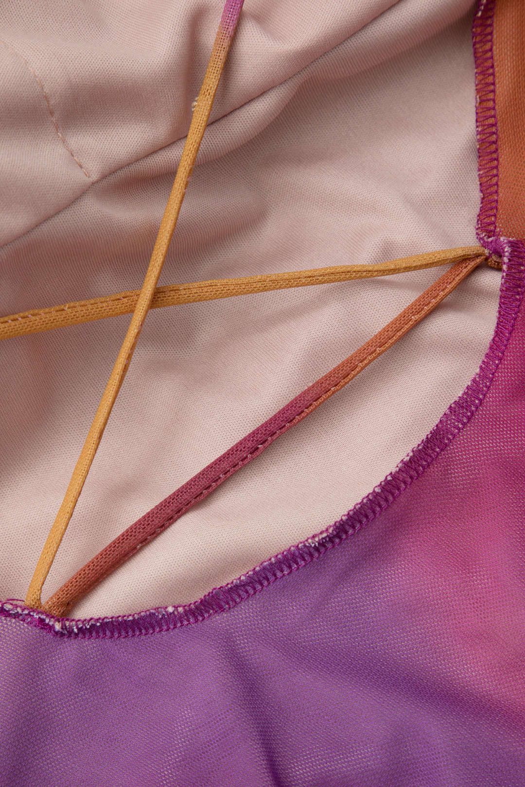 Ombre Mesh Cross Strap Bodysuit sold by Micas product image thumbnail 3