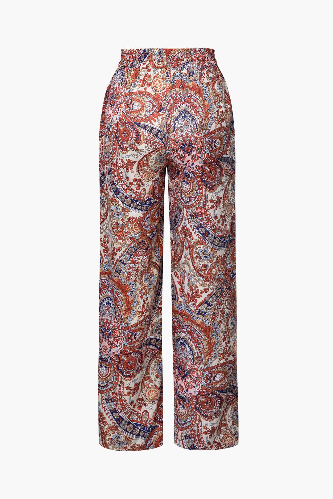 Paisley Print Elastic Waist Straight Leg Pants sold by Micas product image thumbnail 2