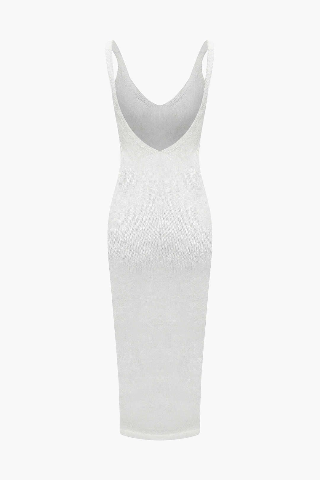 V-neck Knit Cut Out Backless Maxi Dress sold by Micas product image thumbnail 3