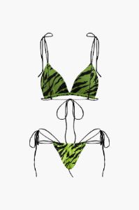 Zebra-stripe Tie Bikini Swimsuit sold by Micas