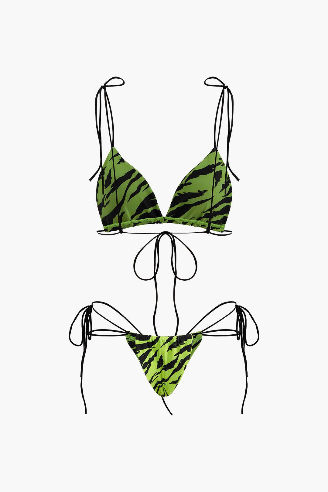Zebra-stripe Tie Bikini Swimsuit sold by Micas product image thumbnail 2