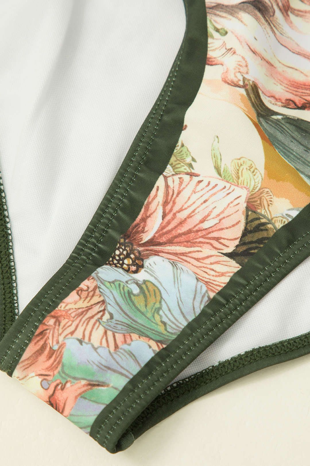 Floral Print One Shoulder One-piece Swimsuit And Ruffle Cover-up Set sold by Micas product image thumbnail 8