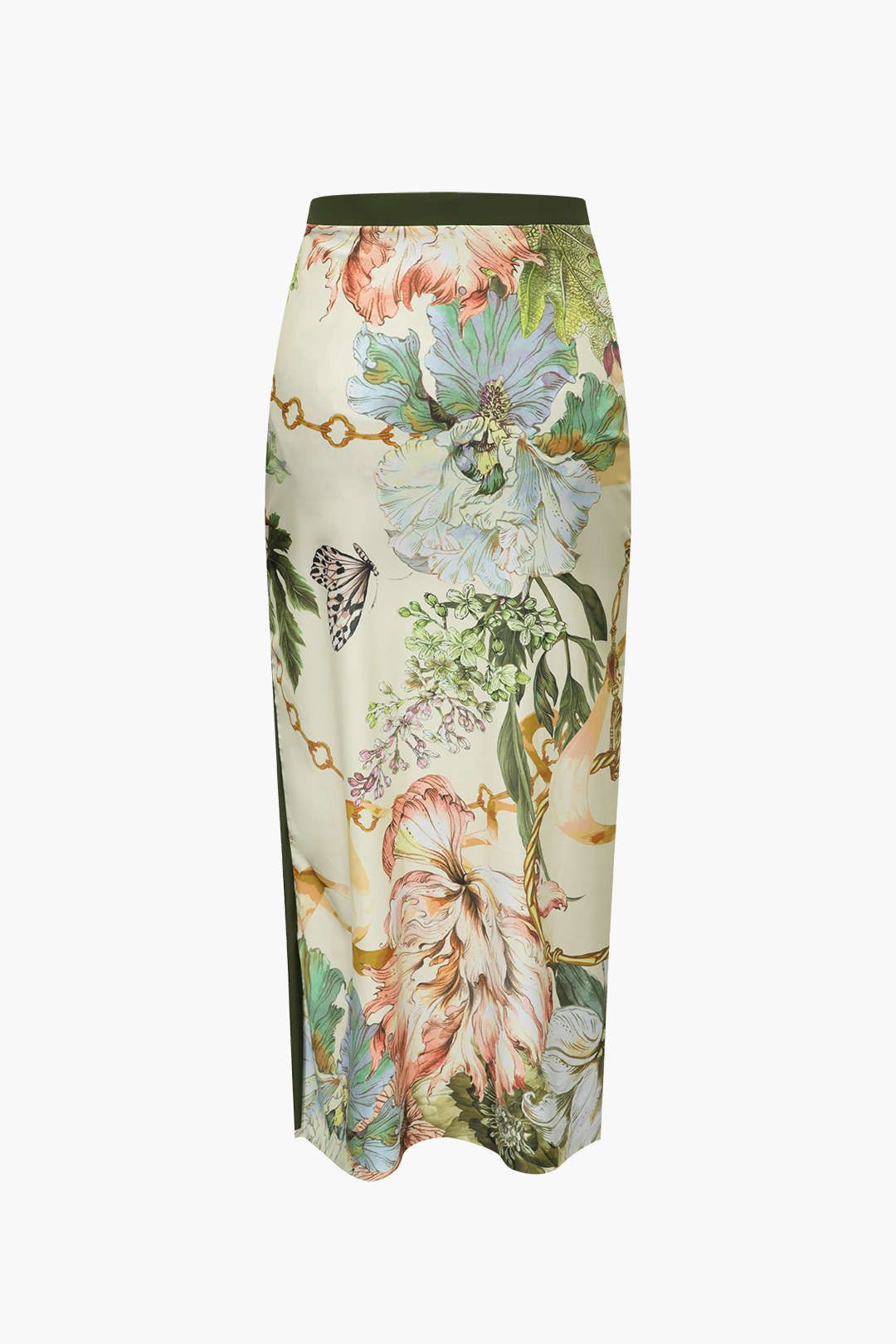 Floral Print One Shoulder One-piece Swimsuit And Ruffle Cover-up Set sold by Micas product image thumbnail 5