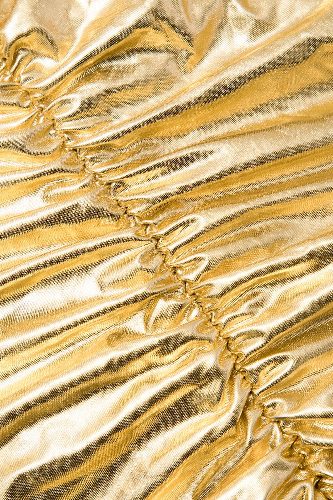 Metallic Ruched One Shoulder Tank Top And Mini Skirt Set sold by Micas product image thumbnail 6