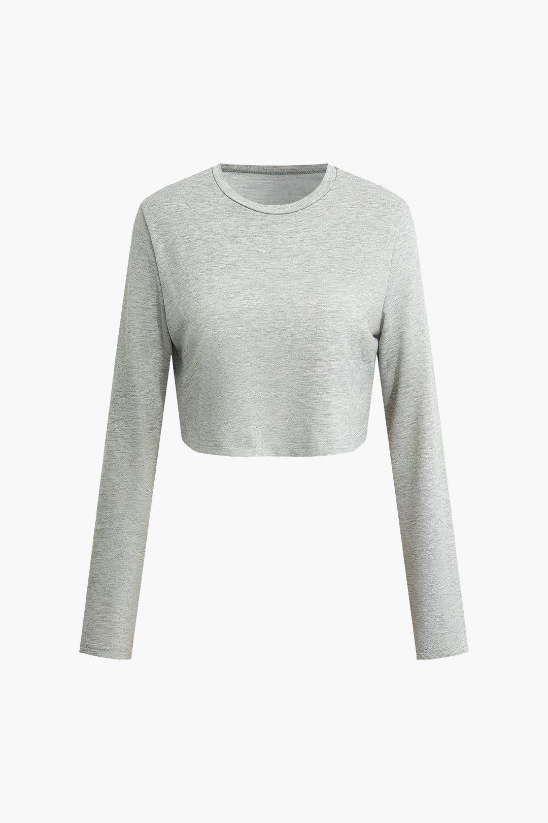 Solid Round Neck Long Sleeve Top And Ruched Maxi Skirt Set sold by Micas product image thumbnail 3