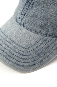 Distressed Denim Baseball Cap sold by Micas