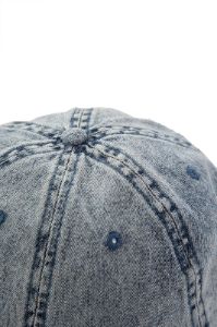 Distressed Denim Baseball Cap sold by Micas