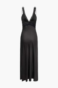 V-neck Floral Lace Trim Maxi Dress sold by Micas