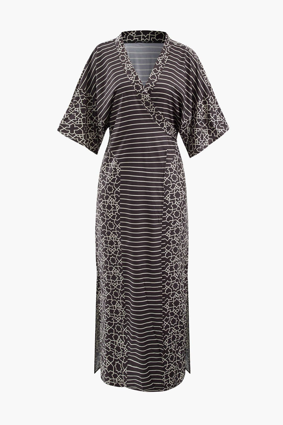 Geometric Print Wrap Tie Cover-up sold by Micas