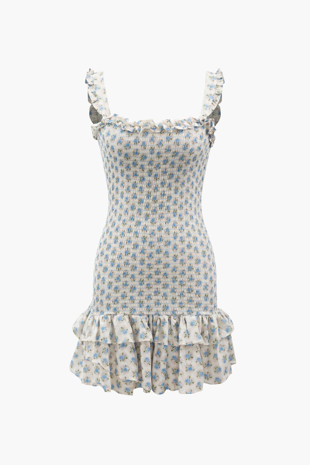 Floral Print Ruffle Mini Dress sold by Micas