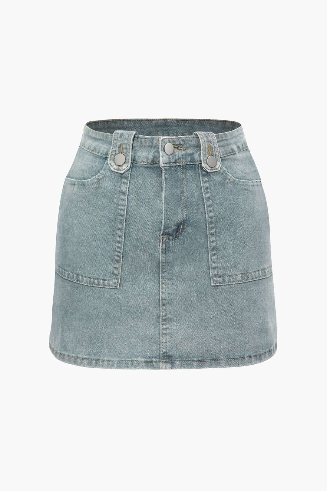 Denim Cargo Mini Skirt sold by Micas