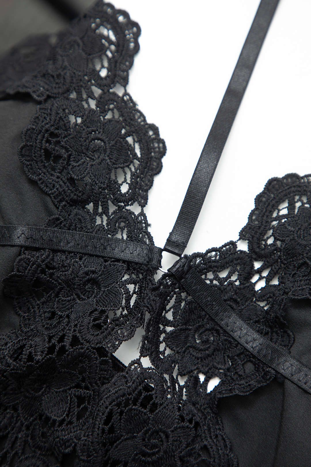 V-neck Lace Trim Slip Romper sold by Micas product image thumbnail 6