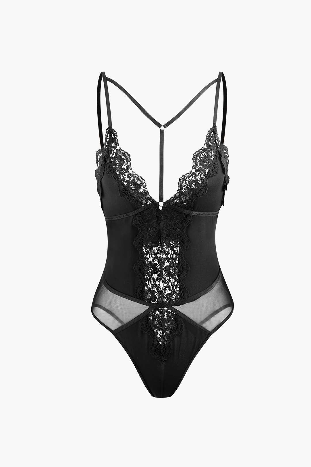 V-neck Lace Trim Slip Romper sold by Micas product image thumbnail 2