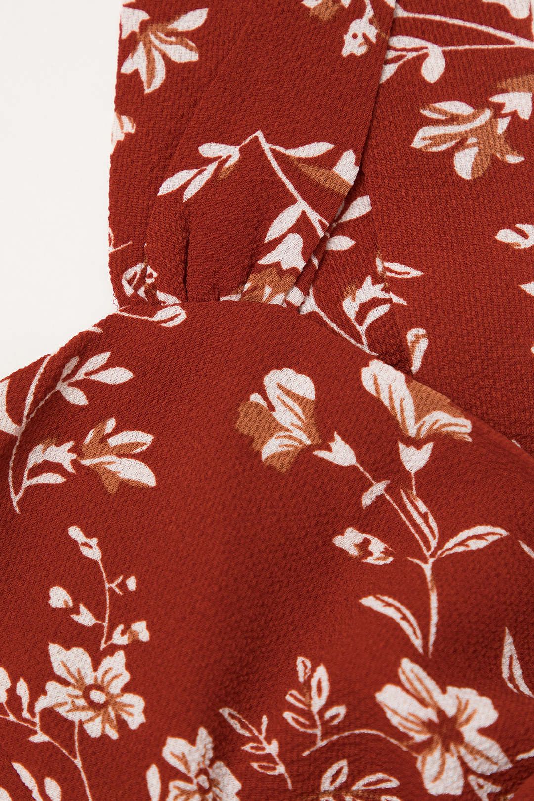 Floral Print Ruched Bust Back Slit Maxi Dress sold by Micas product image thumbnail 3