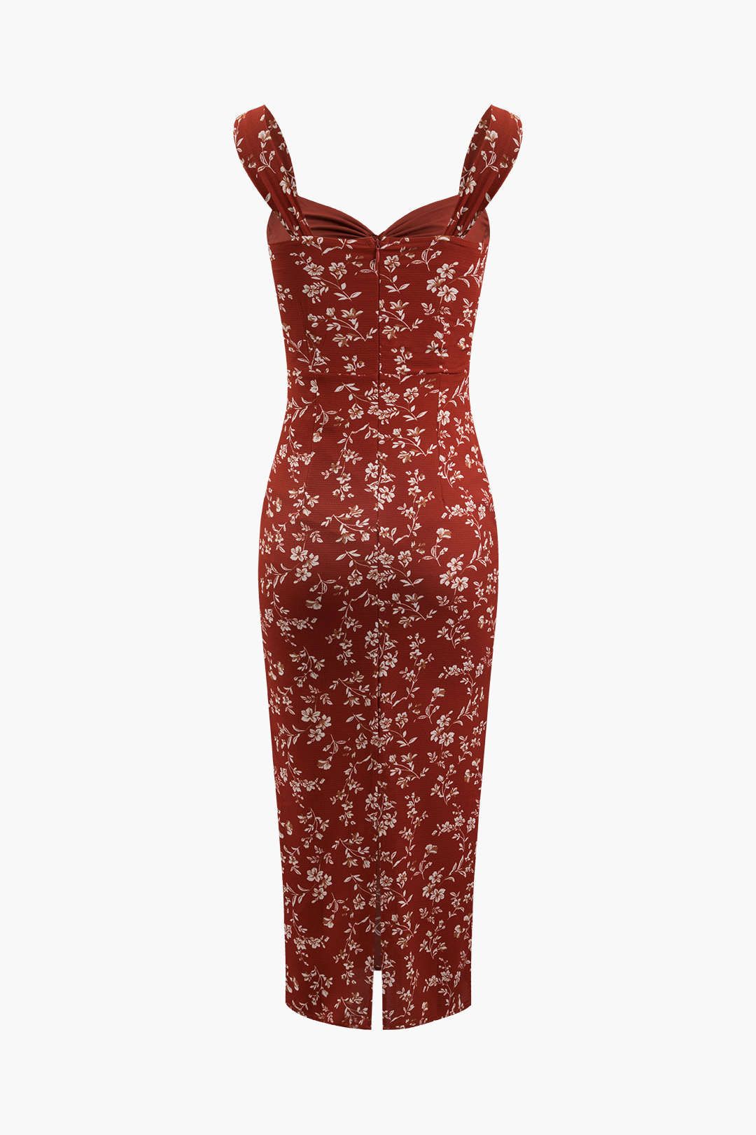 Floral Print Ruched Bust Back Slit Maxi Dress sold by Micas product image thumbnail 2