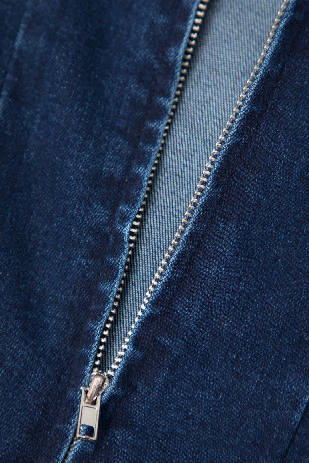 Denim Back Slit Strapless Midi Dress sold by Micas product image thumbnail 7