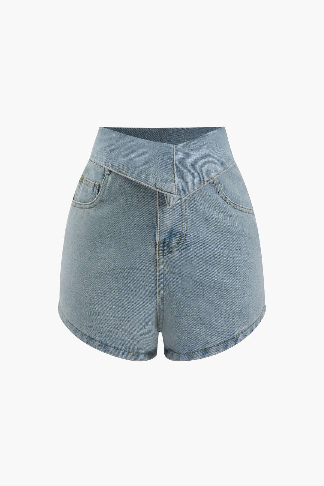 Foldover Waist Denim Shorts sold by Micas