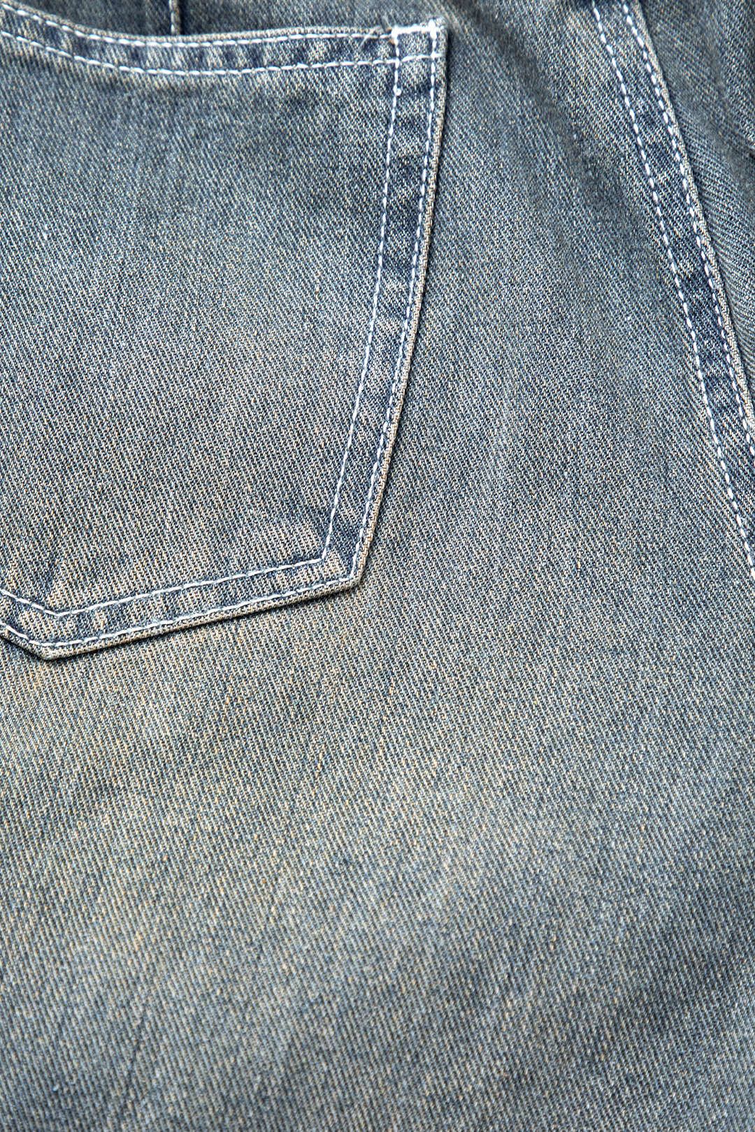 High Waisted Distressed Multi-Pocket Straight Leg Cargo Jeans sold by Micas product image thumbnail 4