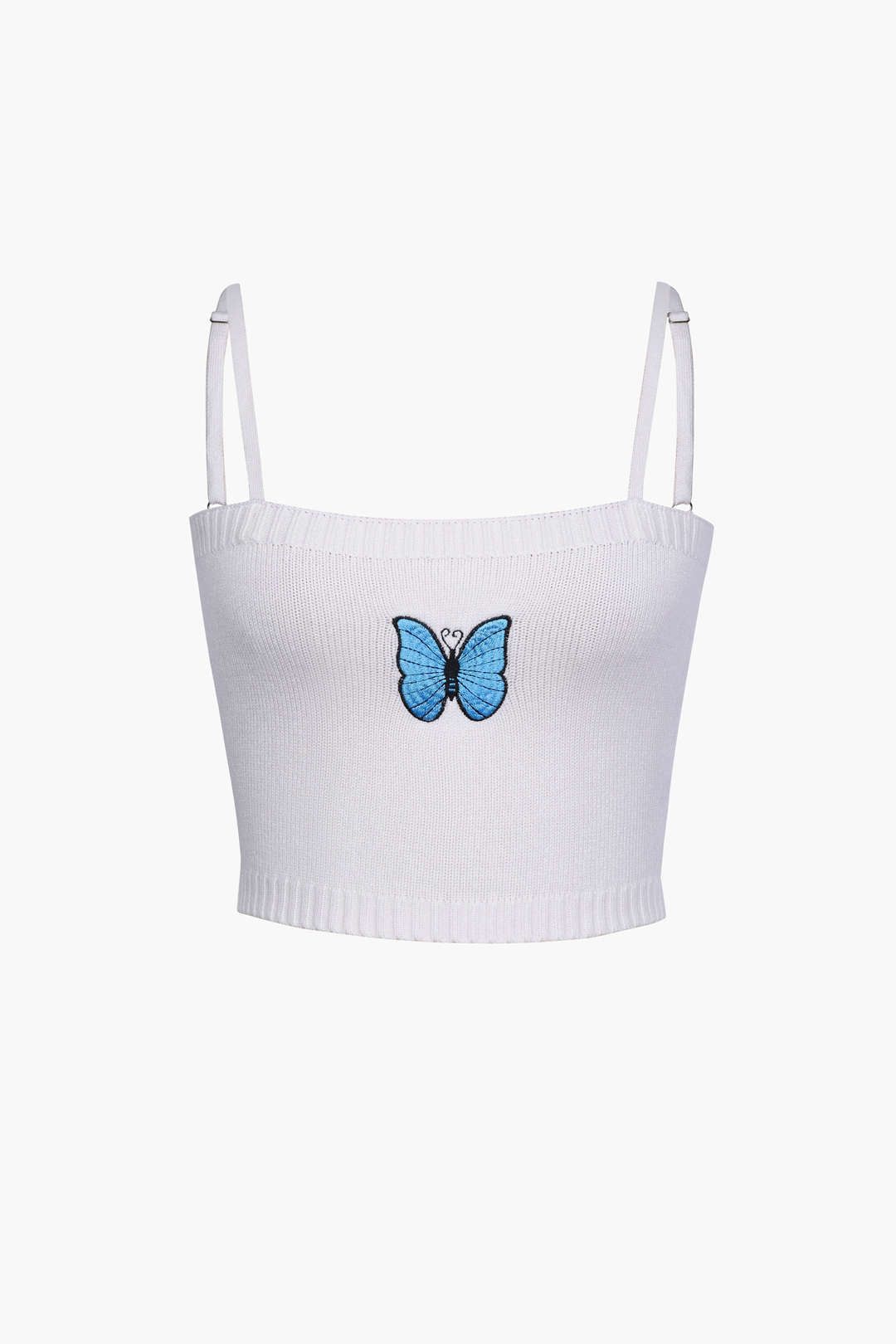 Butterfly Embroidered Knit Cami Top sold by Micas product image thumbnail 4