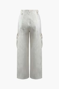 Multi-pocket Wide Leg Cargo Pants sold by Micas