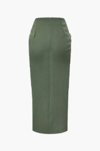Ruched High Waist Split Skirt sold by Micas