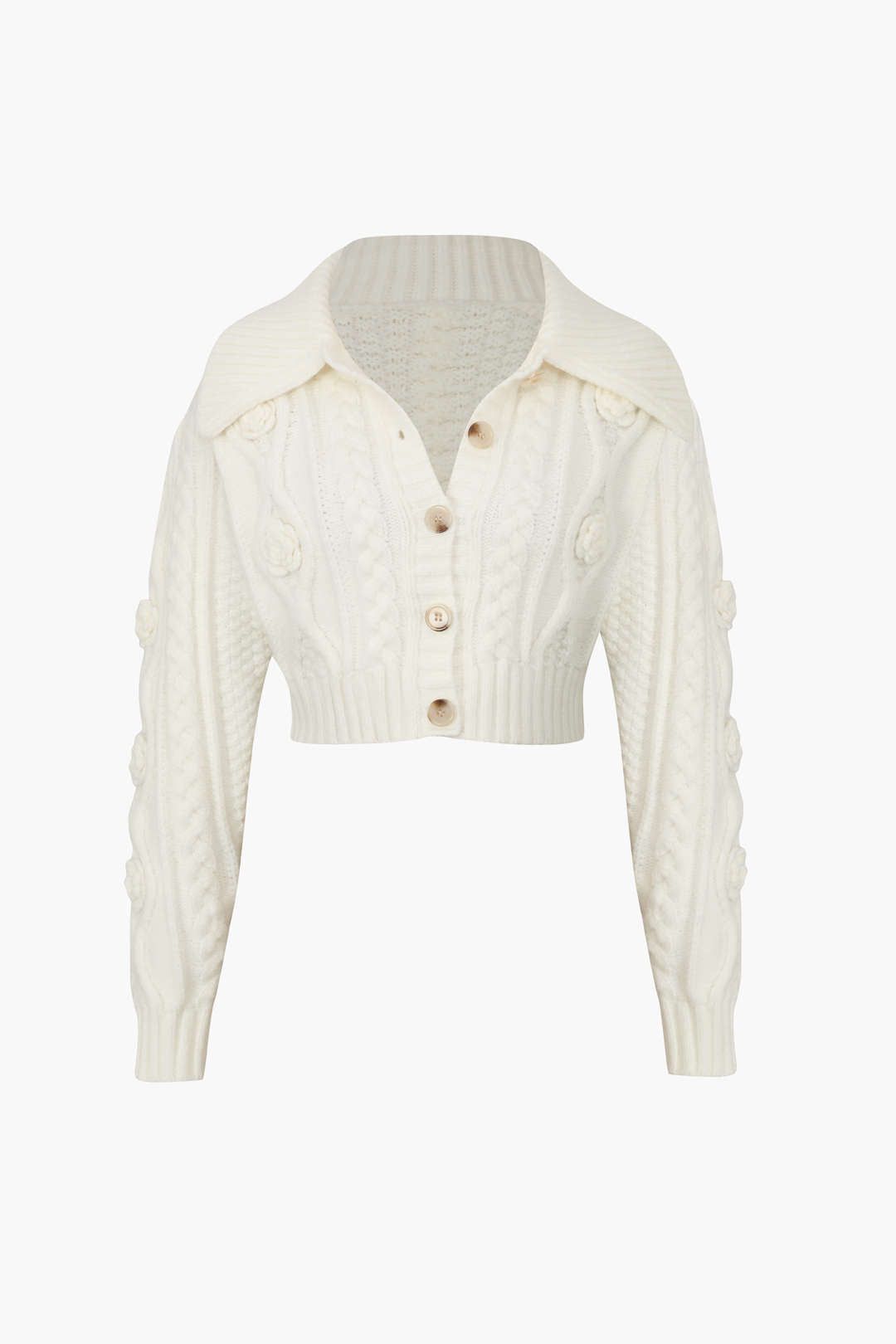 Flower Cable Knit Cardigan sold by Micas