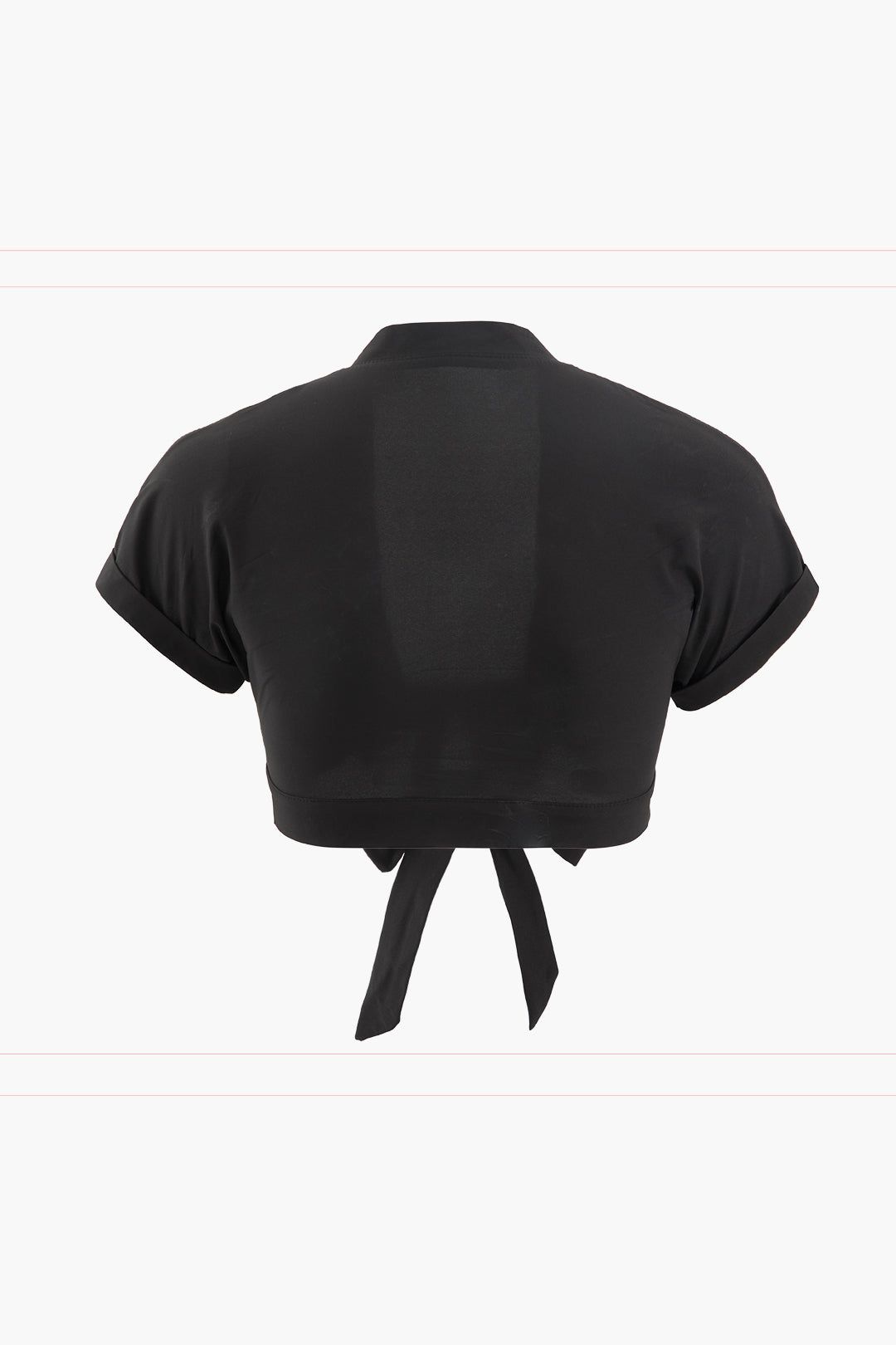 Tie Front Rolled Cuff Crop Blouse sold by Micas product image thumbnail 2