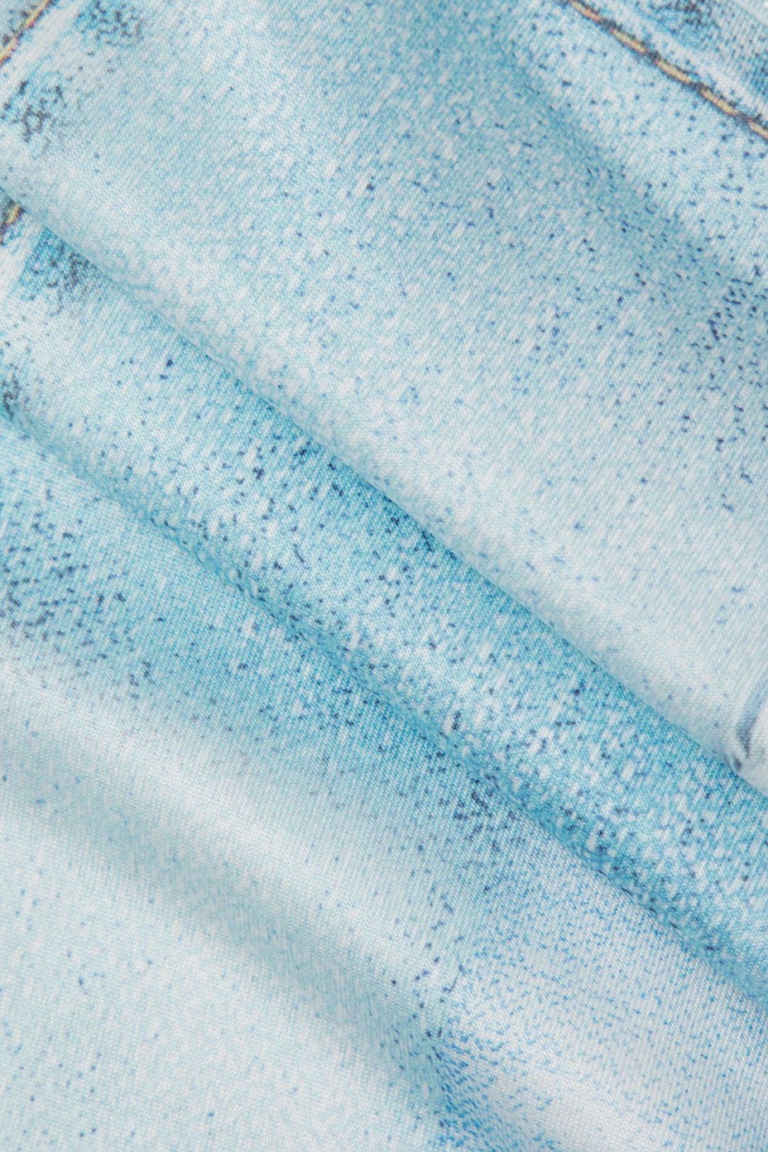 Denim Print Asymmetric Tie Strap Top And Skirt Set sold by Micas product image thumbnail 8