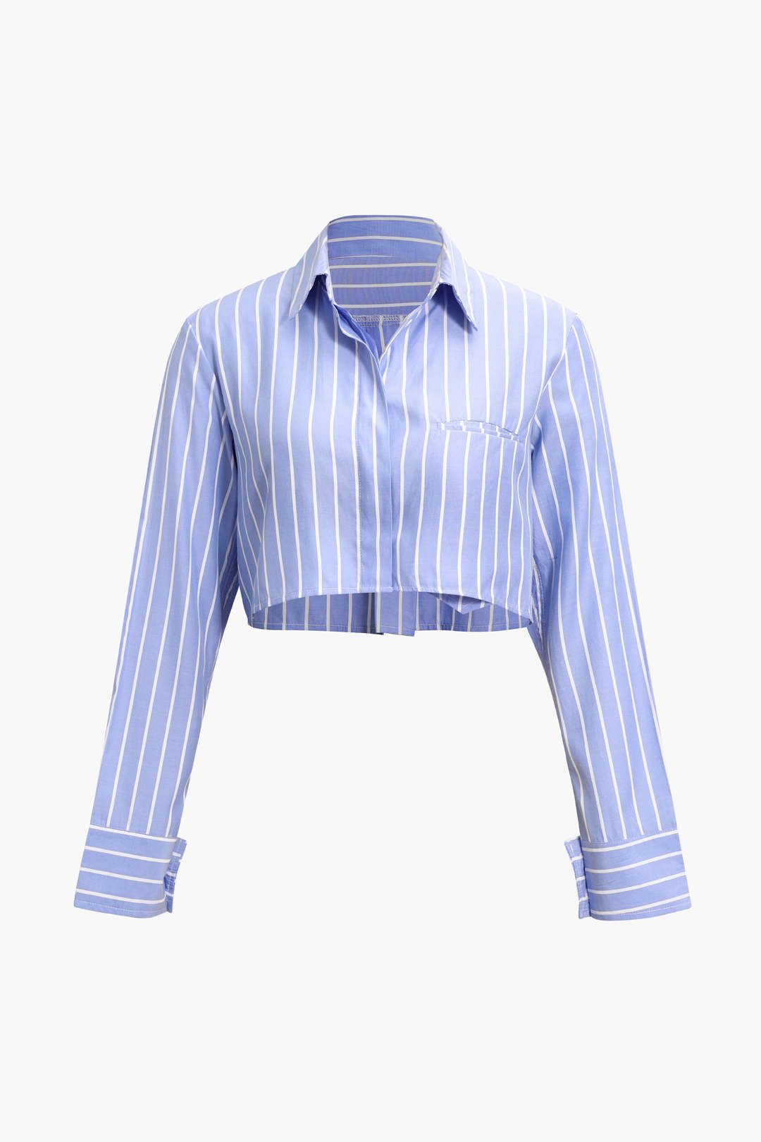 Vertical Stripe Cropped Shirt sold by Micas