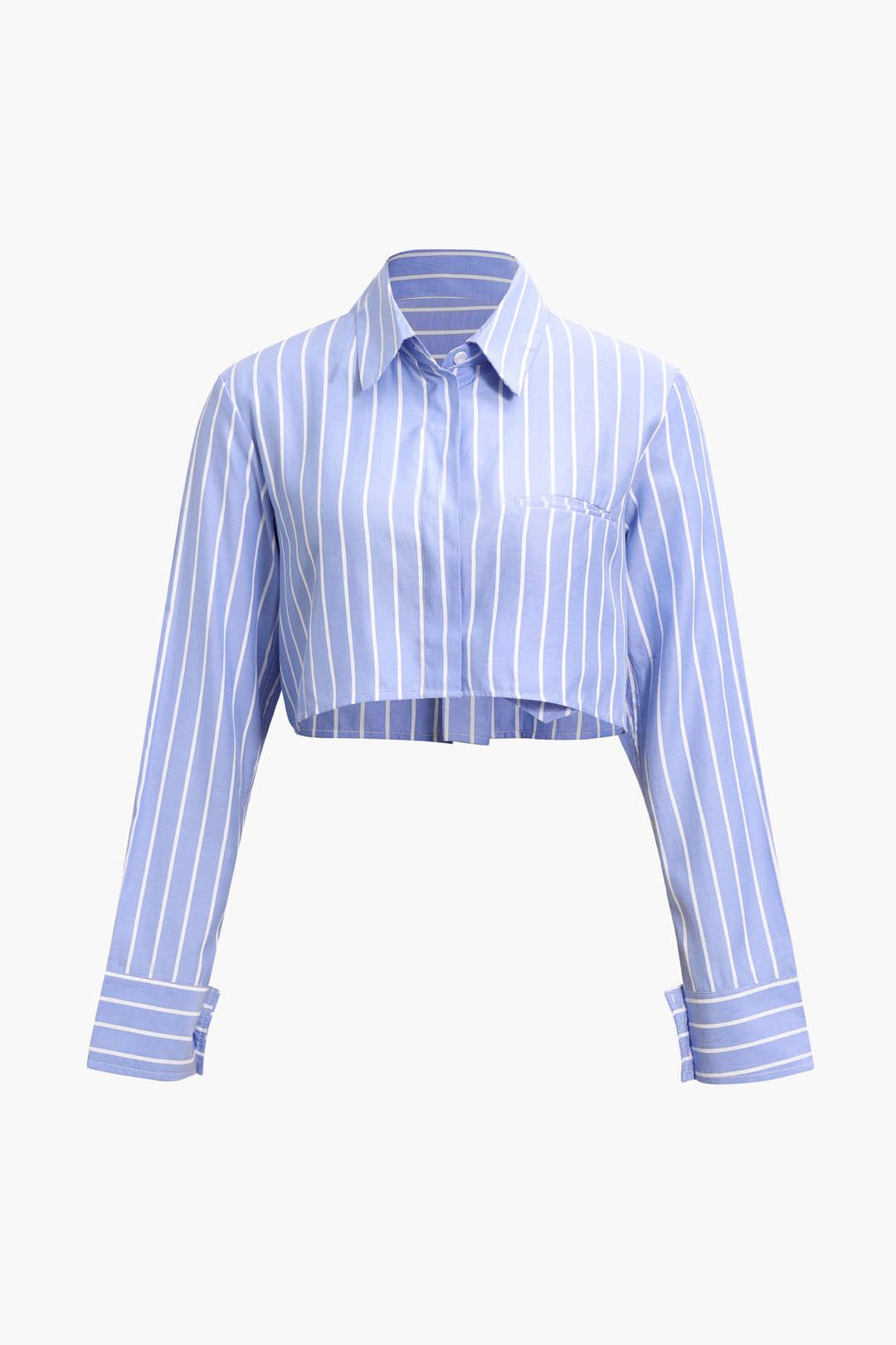 Vertical Stripe Cropped Shirt sold by Micas product image thumbnail 2