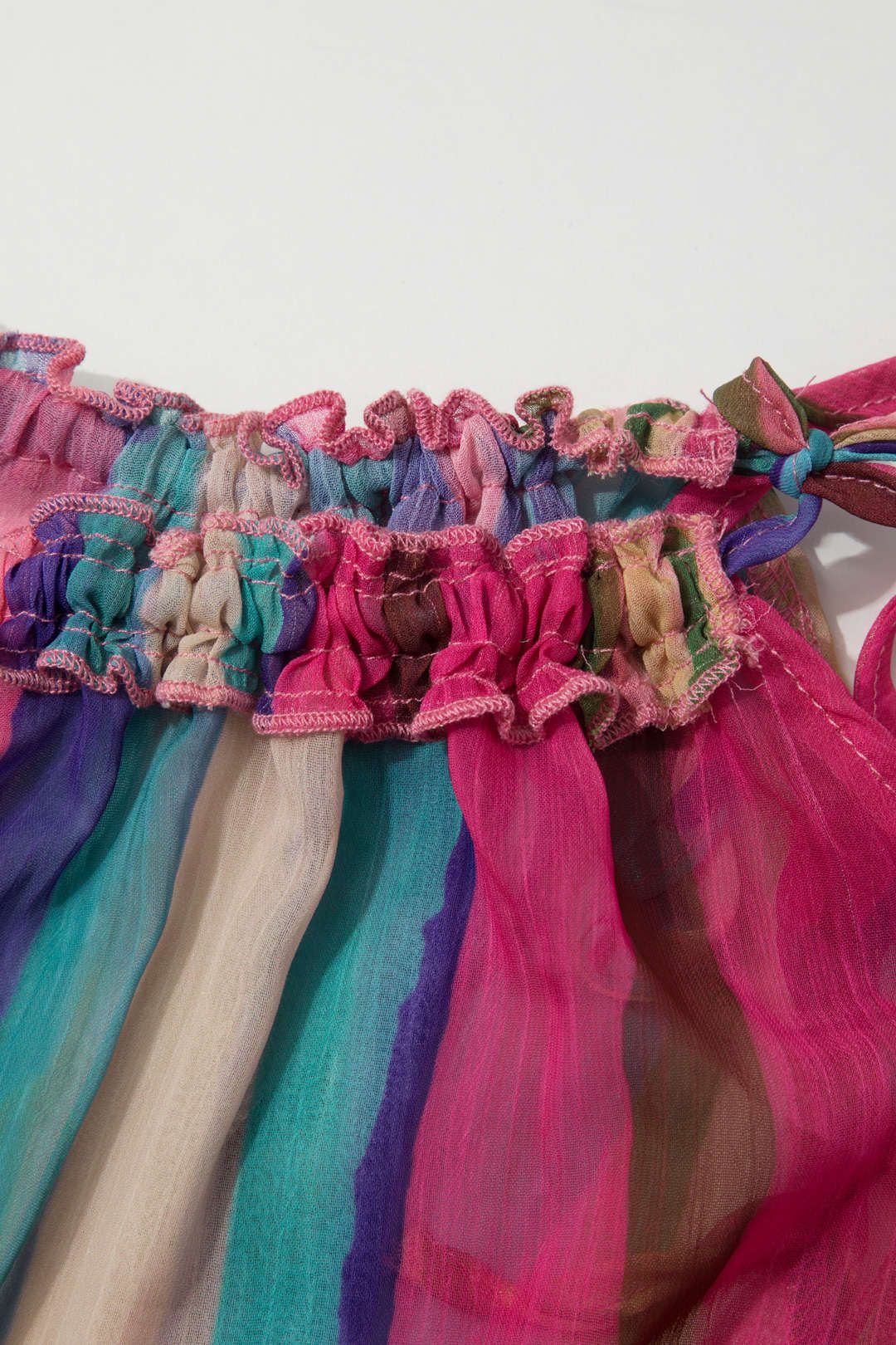 Multicolor Stripe Frill Detail Sleeveless Maxi Dress sold by Micas product image thumbnail 3