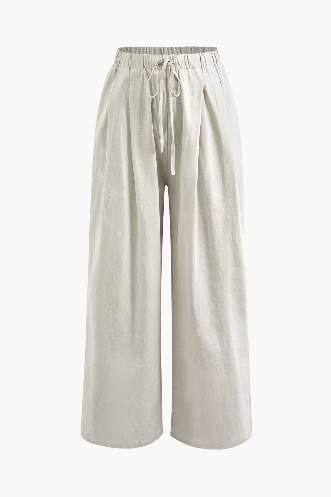 Linen-Blend Drawstring Waist Wide Leg Pants sold by Micas