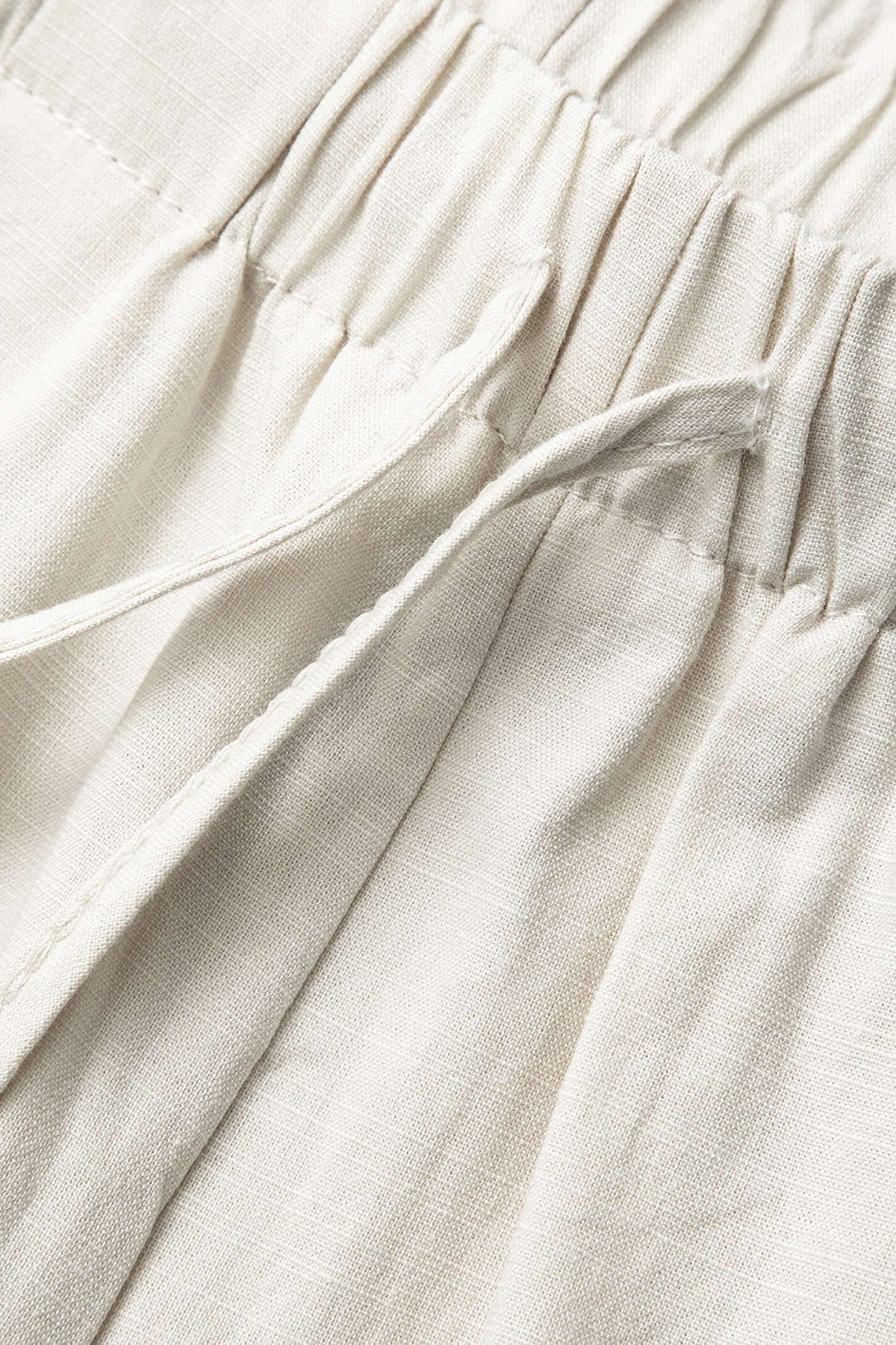 Linen-Blend Drawstring Waist Wide Leg Pants sold by Micas product image thumbnail 3