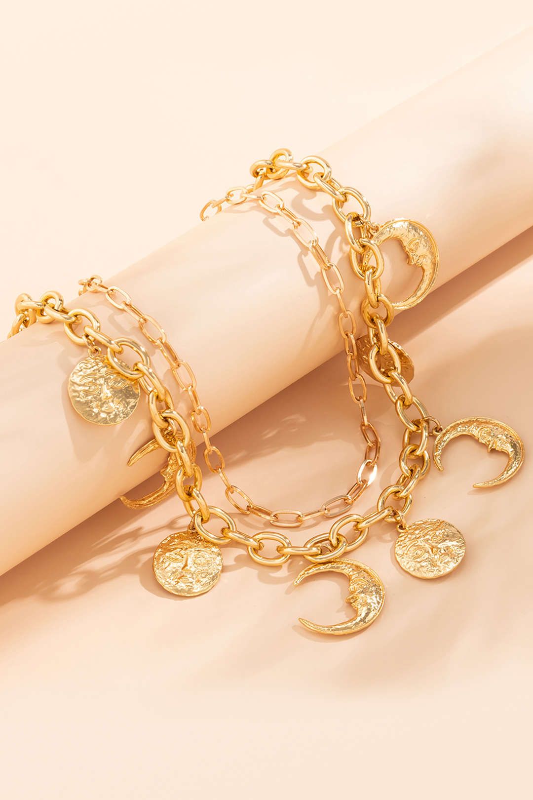 Moon Pendant Layered Necklace sold by Micas product image thumbnail 3