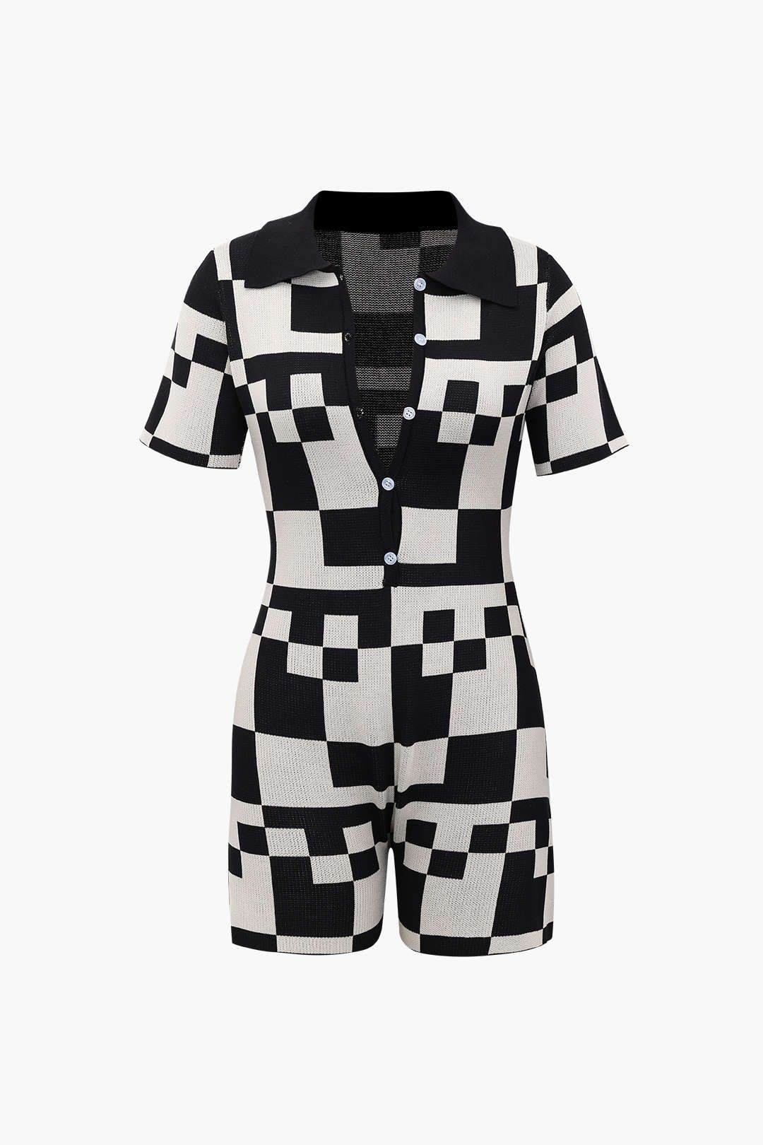 Checkerboard Knit Romper sold by Micas