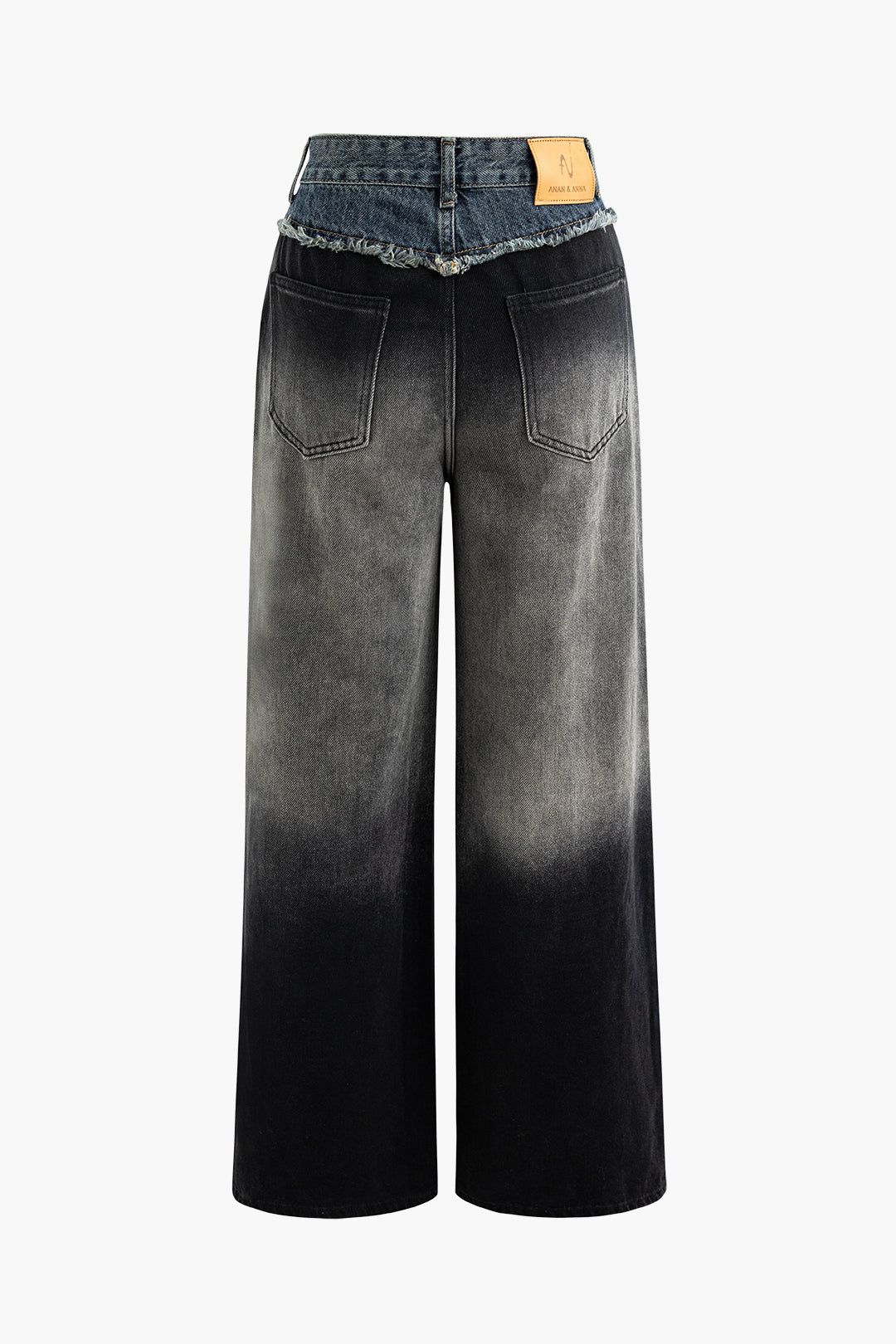 Faded Patchwork Straight Leg Jeans sold by Micas product image thumbnail 2